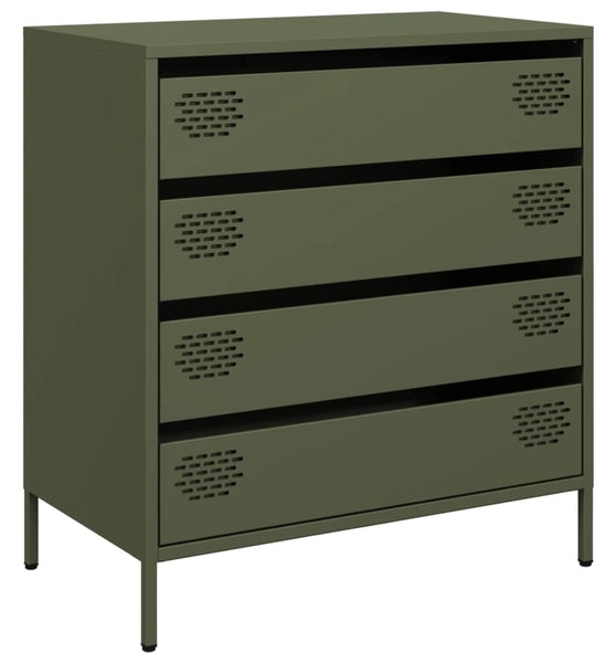 Sideboard Olivgrün 68x39x73,5 cm Kaltgewalzter Stahl