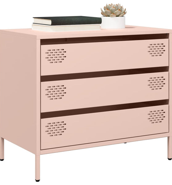 Sideboard Rosa 68x39x58,5 cm Kaltgewalzter Stahl