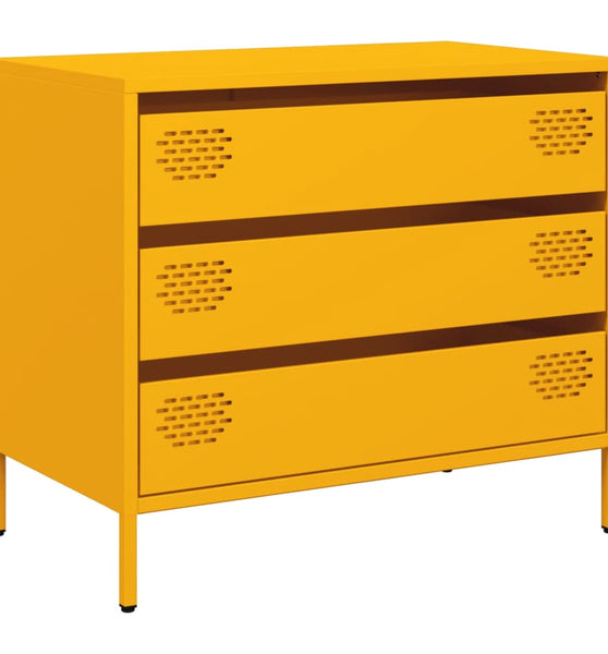 Sideboard Senfgelb 68x39x58,5 cm Kaltgewalzter Stahl