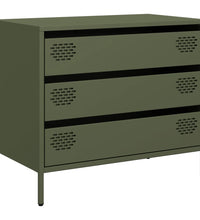 Sideboard Olivgrün 68x39x58,5 cm Kaltgewalzter Stahl