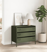 Sideboard Olivgrün 68x39x58,5 cm Kaltgewalzter Stahl