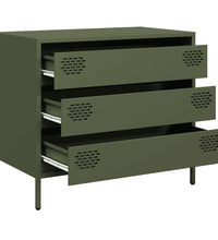 Sideboard Olivgrün 68x39x58,5 cm Kaltgewalzter Stahl