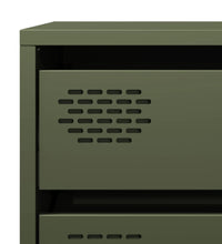 Sideboard Olivgrün 68x39x58,5 cm Kaltgewalzter Stahl