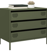 Sideboard Olivgrün 68x39x58,5 cm Kaltgewalzter Stahl