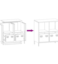 Sideboard Rosa 68x39x73,5 cm Kaltgewalzter Stahl