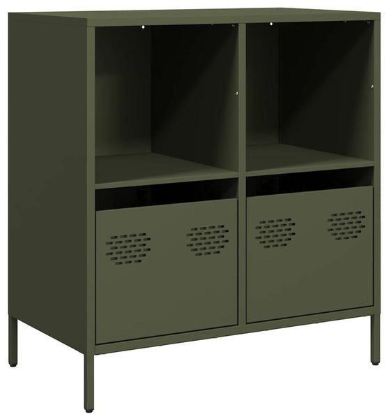 Sideboard Olivgrün 68x39x73,5 cm Kaltgewalzter Stahl