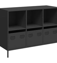 Sideboard Schwarz 101,5x39x73,5 cm Kaltgewalzter Stahl