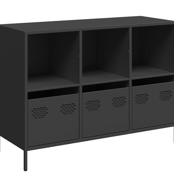 Sideboard Schwarz 101,5x39x73,5 cm Kaltgewalzter Stahl