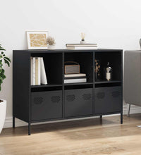 Sideboard Schwarz 101,5x39x73,5 cm Kaltgewalzter Stahl