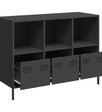 Sideboard Schwarz 101,5x39x73,5 cm Kaltgewalzter Stahl