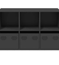 Sideboard Schwarz 101,5x39x73,5 cm Kaltgewalzter Stahl