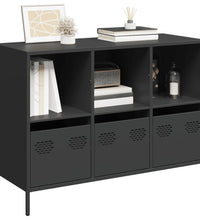 Sideboard Schwarz 101,5x39x73,5 cm Kaltgewalzter Stahl