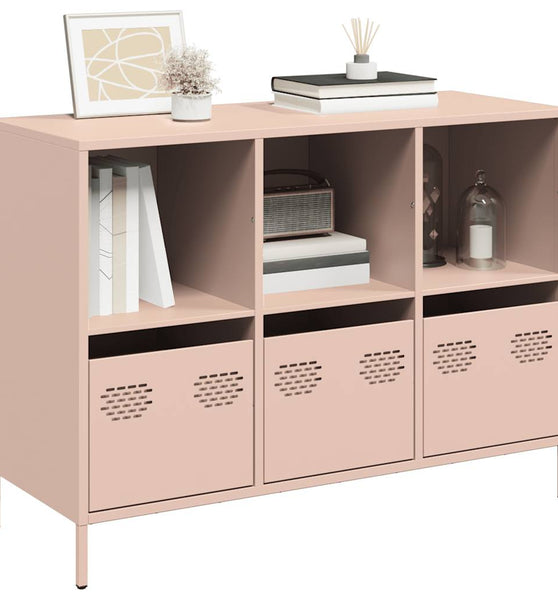 Sideboard Rosa 101,5x39x73,5 cm Kaltgewalzter Stahl