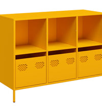 Sideboard Senfgelb 101,5x39x73,5 cm Kaltgewalzter Stahl