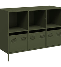 Sideboard Olivgrün 101,5x39x73,5 cm Kaltgewalzter Stahl