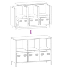 Sideboard Olivgrün 101,5x39x73,5 cm Kaltgewalzter Stahl