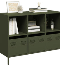 Sideboard Olivgrün 101,5x39x73,5 cm Kaltgewalzter Stahl