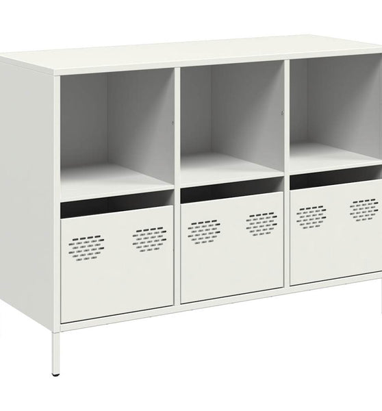 Sideboard Weiß 101,5x39x73,5 cm Kaltgewalzter Stahl