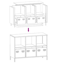 Sideboard Weiß 101,5x39x73,5 cm Kaltgewalzter Stahl