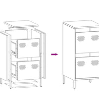 Sideboard Rosa 35x39x73,5 cm Kaltgewalzter Stahl