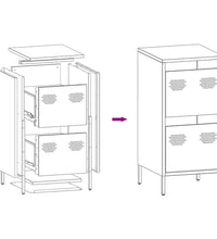 Sideboard Olivgrün 35x39x73,5 cm Kaltgewalzter Stahl