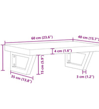 Waschbeckenregal Wandmontage Stahl und Massivholz Buche