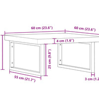 Waschbeckenregal Wandmontage Stahl und Massivholz Buche