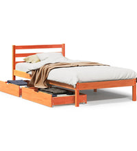 Massivholzbett ohne Matratze Wachsbraun 100x200 Kiefernholz