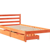Massivholzbett ohne Matratze Wachsbraun 100x200 Kiefernholz