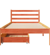Massivholzbett ohne Matratze Wachsbraun 100x200 Kiefernholz