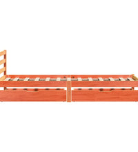 Massivholzbett ohne Matratze Wachsbraun 100x200 Kiefernholz