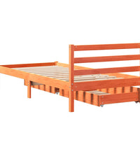 Massivholzbett ohne Matratze Wachsbraun 100x200 Kiefernholz