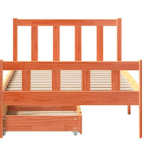 Massivholzbett ohne Matratze Wachsbraun 75x190 cm Kiefernholz