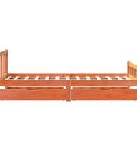Massivholzbett ohne Matratze Wachsbraun 75x190 cm Kiefernholz