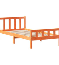 Massivholzbett ohne Matratze Wachsbraun 75x190 cm Kiefernholz