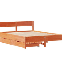 Massivholzbett ohne Matratze Wachsbraun 120x190 cm Kiefernholz