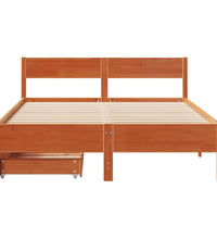 Massivholzbett ohne Matratze Wachsbraun 120x190 cm Kiefernholz
