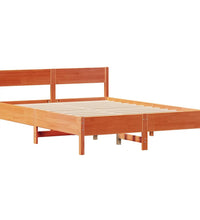 Massivholzbett ohne Matratze Wachsbraun 120x190 cm Kiefernholz