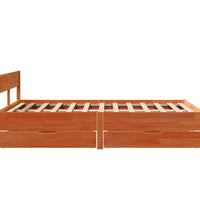 Massivholzbett ohne Matratze Wachsbraun 120x190 cm Kiefernholz