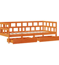 Tagesbett mit Schubladen Wachsbraun 80x200 cm Massivholz Kiefer