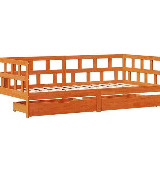 Tagesbett mit Schubladen ohne Matratze 90x190 cm Massivholz