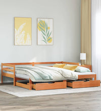 Tagesbett Ausziehbar mit Schubladen 90x200 cm Massivholz Kiefer