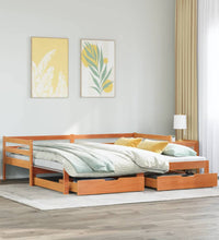 Tagesbett Ausziehbar mit Schubladen 90x190 cm Massivholz Kiefer