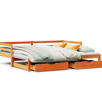 Tagesbett Ausziehbar mit Schubladen 90x190 cm Massivholz Kiefer