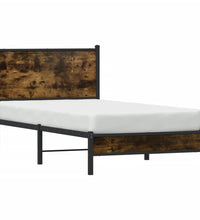 Metallbett ohne Matratze Räuchereiche 75x190 cm