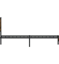 Metallbett ohne Matratze Räuchereiche 75x190 cm