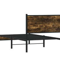 Metallbett ohne Matratze Räuchereiche 75x190 cm