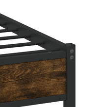 Metallbett ohne Matratze Räuchereiche 100x190 cm