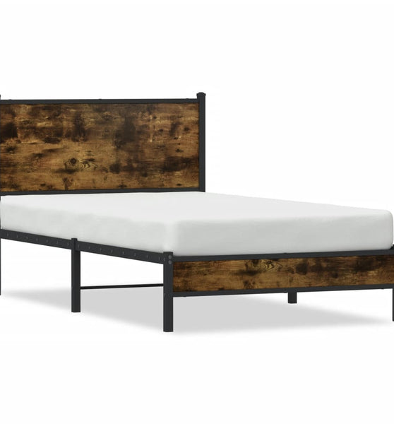 Metallbett ohne Matratze Räuchereiche 100x190 cm