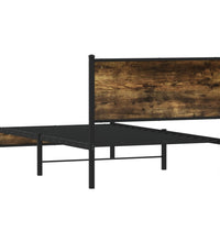 Metallbett ohne Matratze Räuchereiche 100x200 cm